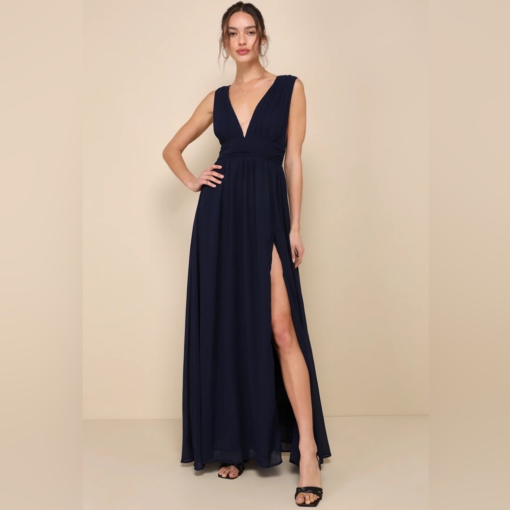 Lulus Heavenly Hues Maxi Dress | size medium | Navy | like new